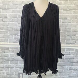 Revella Chiffon Pleated Black Mini Romper Dress Ruffle Edge NEW Sm Whimsygoth